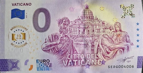 Euro schein vaticano - 0,